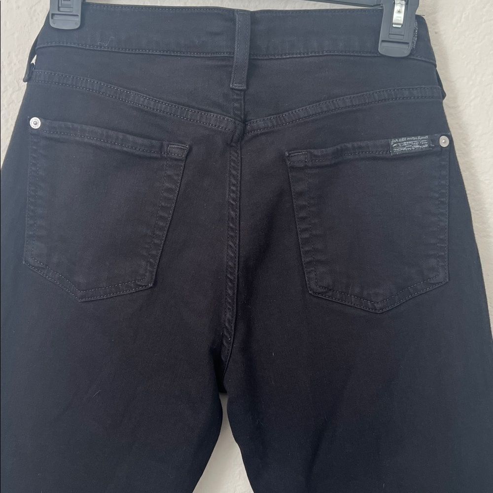 7 For All Mankind Black Denim Skinny Jeans in Size 30 - Picture 9 of 13